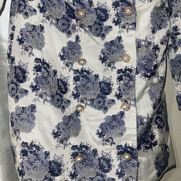 Majorelle Blue Floral Donnie Mini Blazer Dress in French Blue x Revolve - Picture 6 of 9